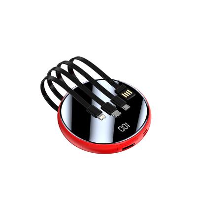 China Mini LED display comes with 4 wires 20000mah power bank digital display with customizable LED lamp power bank LOGO 20000mah power bank for sale