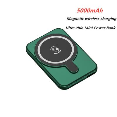 China New Fast Charging Support Portable Radio Charging Magnetic Power Banks 5000mah For Power 12 Mini Portable Wireless Magnetic Bank for sale