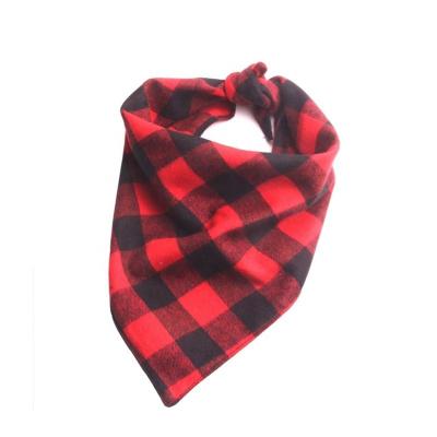 China Two Layers Dog Bandana Pet Triangle Plaid Bibs High Quality Viable Washable Bibs For Pets Dog And Cat for sale