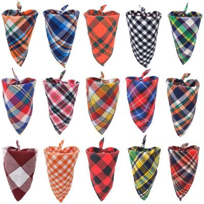 China Wholesale Custom Viable Logo Scarf Dog Bandana Pet Washable Triangle Plaid Catt Bandanas Adjustable Fashion Neck Printing for sale