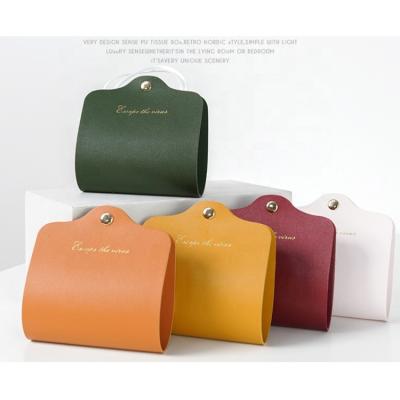 China Viable Wholesale Dustproof Masking Bag Leather Face Case PU Storage Masking Holder for sale