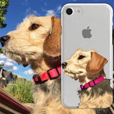 China Fanshion Simple Pet Portrait Waterproof Phone Case, Custom Dog Illustrated Phone Case for sale