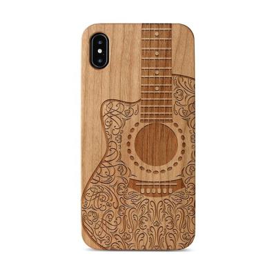 China Fanshion Simple Personalized Smart Wooden Guitar Phone Case For HUAWEI/OPPO for sale