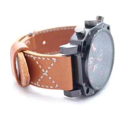 China Fanshion Vegan Watch Band Leather Handmade Genuine Leather Watch Strap For Apple&Samsung Watch for sale