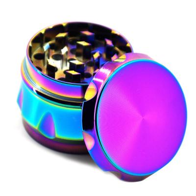 China Manual Zinc Alloy Hot Durable Herb Grinder Aluminum Diamond Side Colorful Metal Grinder Amazon Smoking Accessories 4-Layer for sale