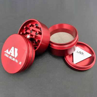 China Durable Custom Aluminum Herb Grinder For Smoke Metal Tobacco Grinder Stainless Steel Logo Smoke Shop Accessories 63mm 75mm 4 Layers for sale