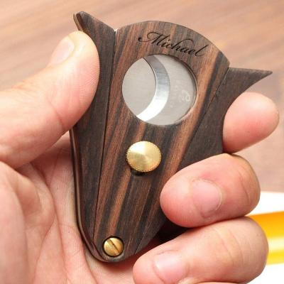 China Custom cigar knife luxury wooden cigar v cutter set stainless steel cigar cutter CUT-01 for sale