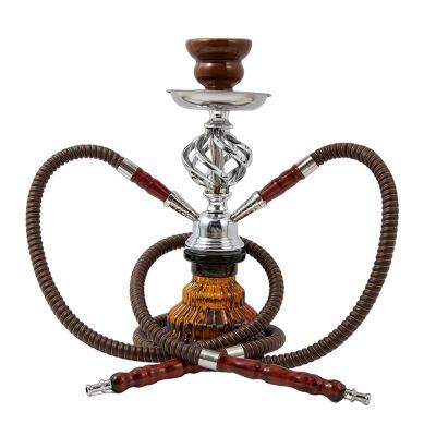 China German Edelstahl Smoking Hookah Nargile Chicha Shisha Glass Hookah Accessories Low Price Durable Double Hose for sale