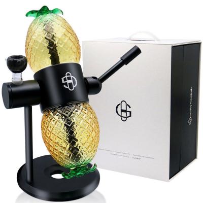 China Customized Durable Full Stundenglass Gravity Shisha Chicha Hookah Set 5 Parts Hookah 360 Rotating Gravity Hose Gravity Glass Hookah for sale