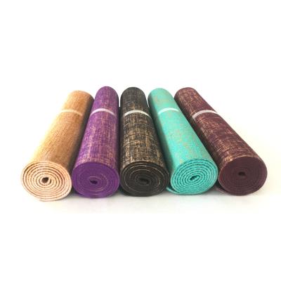 China Custom Print Logo and Hemp Rubber/PVC Yoga Mat Sport Comfortable Natural Gymnastic Non-Slip Health Lose Weight Fitness Exercise Protection for sale