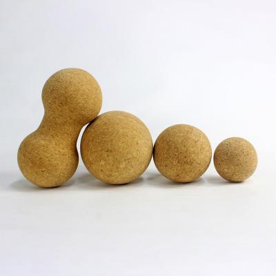 China 100% Custom Eco-Friendly Pilates Dual Massage Cork Yoga Exercise Peanut Cork Ball Set for sale