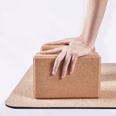 China Eco-friendy 2020 Super Premium High Density Eco-Friendly Natural Wooden Yoga Cork Block for sale