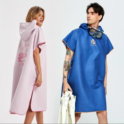 China Wonderful Lightweight Beach Towel Pocket Changing Quick Dry Poncho For Swimming Surfing Surfing Poncho Changing Beach Robe With Hood And for sale