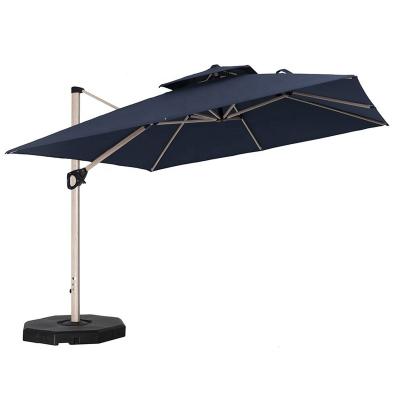 China With 360 Huge Crankle Handle Umbrella Garden Patio Umbrella 10ft Square Crank Spindle Side Pole Cantilever Umbrella For Beach Side for sale