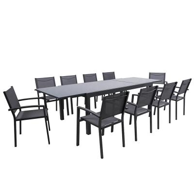 China 1set=1 Table+10 Chairs Outdoor Furniture General Use Garden And Set Specific Use Outdoor Furniture With Stackable Chairs for sale