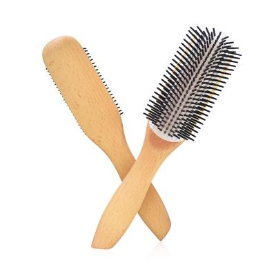 China Comfortable Detangling Cushion Denman Hair Massage Comb Healthy Custom Logo Eco-Friendly Hair Brush for sale