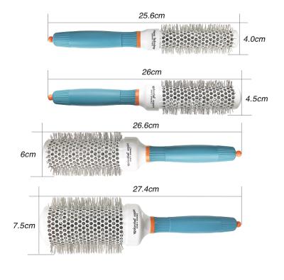 China Salon Comfortable Healthy Professional Ceramic Blow Drying Inoic Technology Round Comb Hair Brush for sale