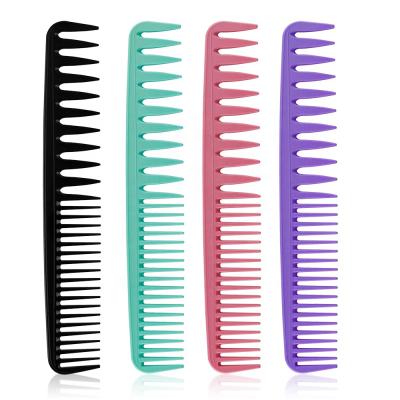 China Salon Comb 4 Colors Wide Tooth Barber Comb Heat Resistant Detangling Available Anti Static Comb for sale