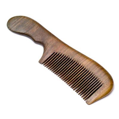 China Comfortable Wholesale Healthy Natural Green Sandalwood Wooden Hair Comb Beard Straightener for sale