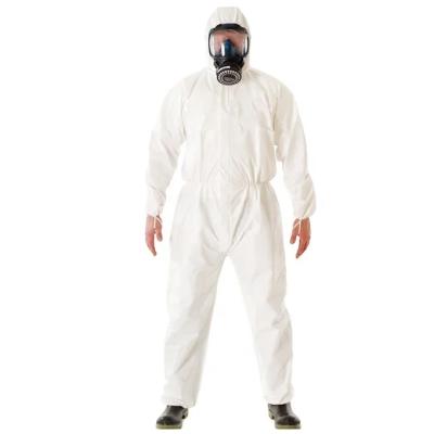 China White Disposable Coverall Non Woven Fabric with Full Body Protection and Zipper Closure en venta