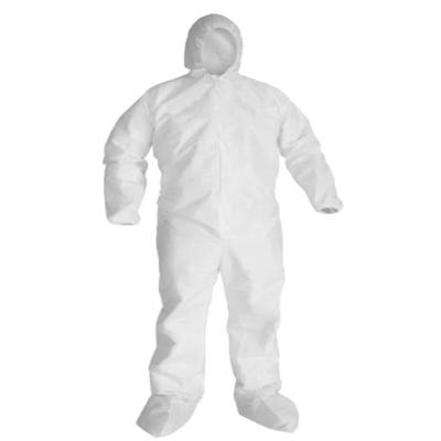 Cina A Level Protective White Full Body Disposable Coveralls / Disposable Protection Overall in vendita