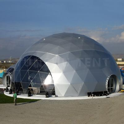 China Diagonal tying type geodesic giant dome tents with flame retardant waterproof self clean PVC tarpaulin for events exhibitions for sale