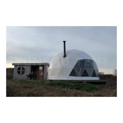 China 2022 geodesic tent resort domes for sale air conditioned tent with bathroom diameter 6m for sale