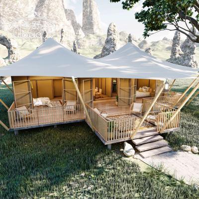 China Customize glamping tents luxury with bathroom columbia prefab tent for sale 1-5 people for sale