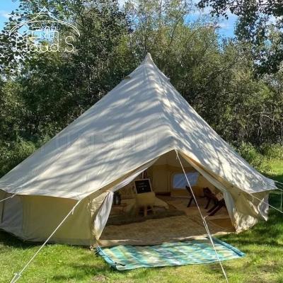 China Camouflage/field play hot sale canvas oxford fabric bell tent hotel glamping tent for camping not glamping no MOQ for sale