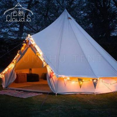 China Camouflage/Field Play Camping Tent Oxford Fabric Canvas Bell Tent Pole Tent Hotel Glamping Tent for glamping camping for sale