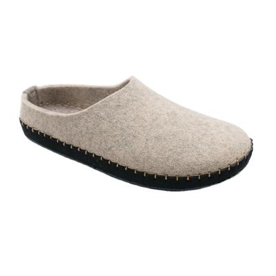 China 2022 fashion trend warm slipper wool felt top rubber outsole beige slipper for sale