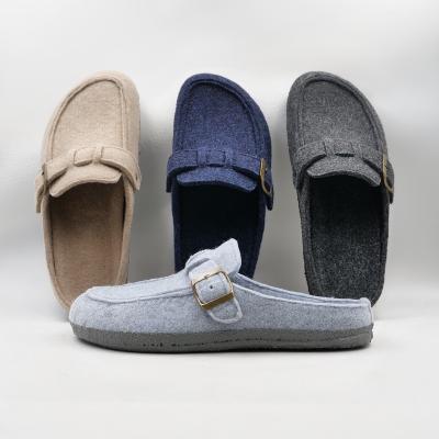 China 2022 fashion trend warm slipper wool felt upper rubber outsole loop upper for sale