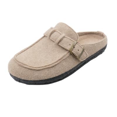 China 2022 fashion trend warm slipper wool felt upper rubber outsole loop upper for sale