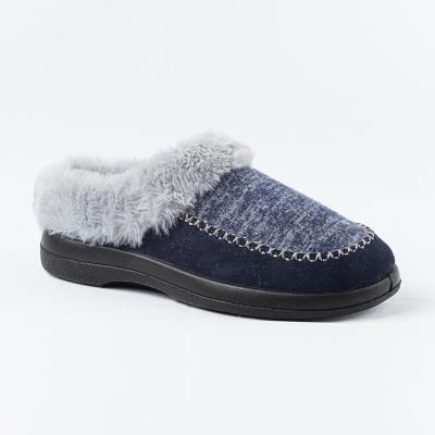 China Fashion Trend Ladies PU Slippers With Upper Winter Knitted Indoor Slippers for sale