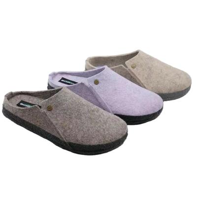 China 2022 fashion trend warm slipper wool felt upper rubber outsole for sale