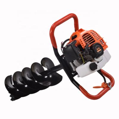 China Single 52cc Handheld Power 2 Stroke Portable Gasoline Mini Ground Drill Hole Digger Small Handheld Earth Auger With Drill Bit for sale