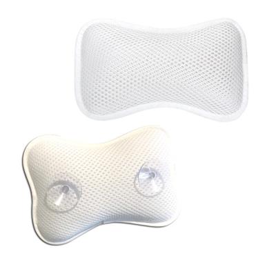 China 2021 New 3D Mesh Bath Cushion Spa Comfortable Bathtub Viable Pillow With Suction Cups for sale