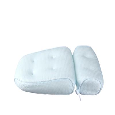 China Sustainable Luxury Spa Bath Pillow With Head Neck Shoulder And Back Support Suction Cups Bath Mat Pillow for sale