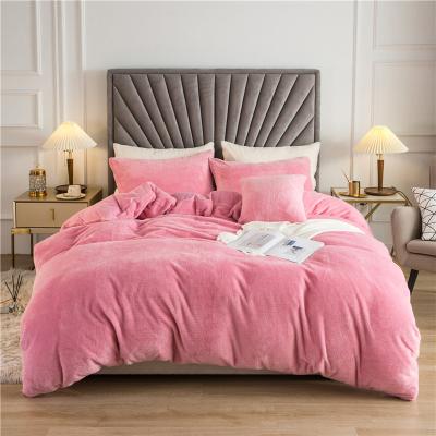 China Factory Supply Nondisposable Dropshipping Luxury Fuzzy Full Comforter Velvet Duvet Cover Set for sale