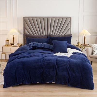 China Hot Sale Queen Size Nondisposable Fuzzy Velvet Duvet Cover Set for Winter for sale