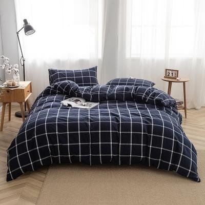 China Free Sample Solid 100% Cotton Duvet Cover Nondisposable Bedding Sets With Zipper for sale