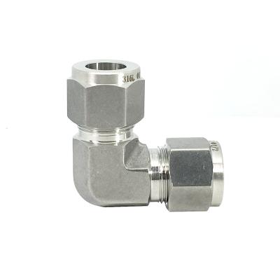 China SS316L Condibe Medium Stainless Steel Grind Male Double Elbow Ferrule Type for sale