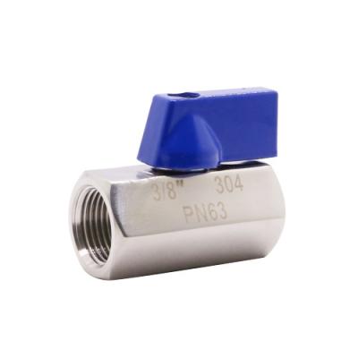 China General Condibe Mini Double Female Thread Stainless Steel Ball Valve for sale