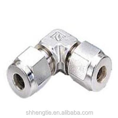 China Stainless Steel Hexagon Oil Double Ferrule Elbow for sale