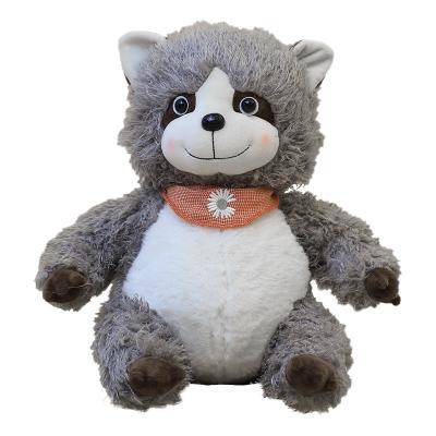 China Decoration Gray Simulation Raccoon Plush Soft Cute Stuffed Zoo Toy Kid Kawaii Gift Animal Raccoon for sale