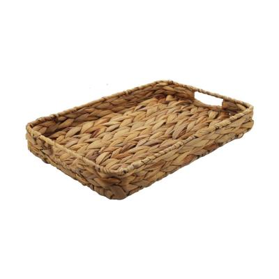 China Natural Woven Water Viable Hyacinth Storage Bins With Handle for sale