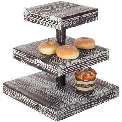 China Wholesale cheap multi-layer shabby chic shabby chic cake stand Europe wooden cake stand Nice cake stand for sale