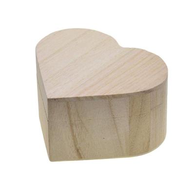 China Europe Heart Shape Unfinished Wooden Urns Ashes Funeral Box for sale