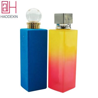 China Perfume Sprayer HAODEXIN 100ml Fine Glass Square Large Square Mist Atomizer Bottles Perfume Spray Bottles Part Spray Bottles For Wholesale for sale