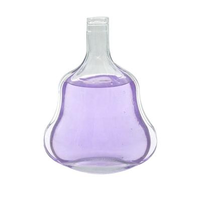 China Wholesale HAODEXIN 1500ml Refillable Guitar Whiskey Brandy Glass Bottle Wine Bottle Manufacturer Custom With Airtight Ball Cap for sale